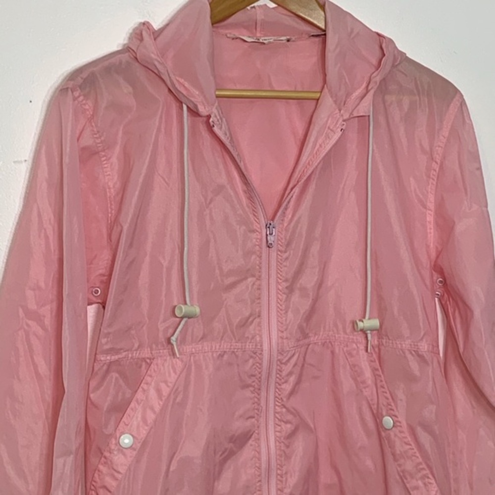 EUC Vintage‎ Lady Van Heusen Baby Pink Nylon Zip Front Jacket